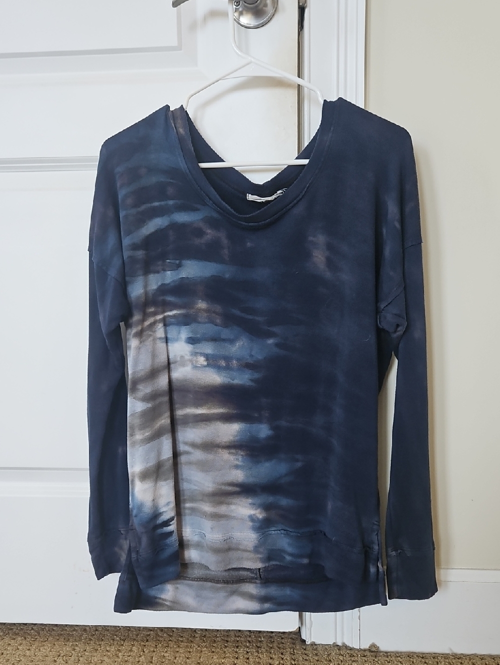 River + Sky Navy Tie-Dye Long Sleeve Top
